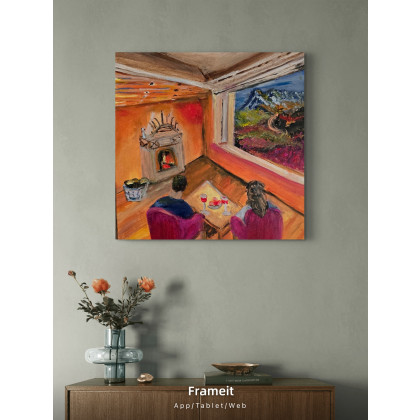 Krystyna Mościszko - obrazy akryl - Śniadanie do łóżka, obraz na płótnie 40x40x2 cm foto #3