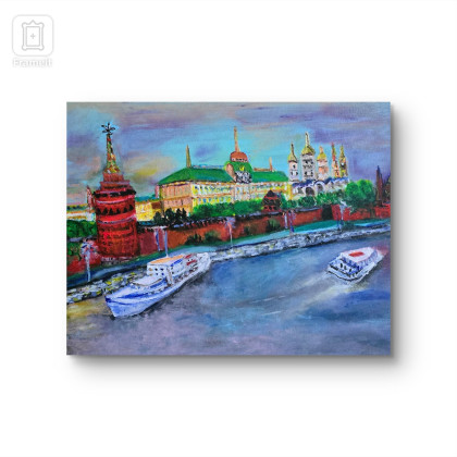 Krystyna Mościszko - obrazy akryl - Obraz akrylowy na płótnie,  Kreml , Moskwa , 40x50x2 cm. foto #1
