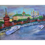OBRAZ AKRYLOWY NA PŁÓTNIE,  KREML , MOSKWA , 40X50X2 CM.