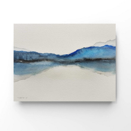 Pejzaż -  akwarela formatu 18/24 cm, Paulina Lebida, obrazy akwarela