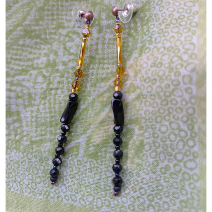 unikatart - kolczyki  - Kolczyki Minimalizm Koralikowe Nitki5 foto #3