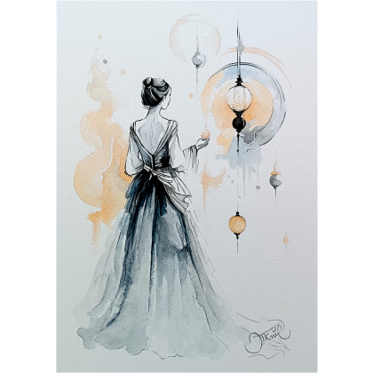 Wobjęciach światla, Akwarela 24x32 cm, Joanna Tomczyk, obrazy akwarela