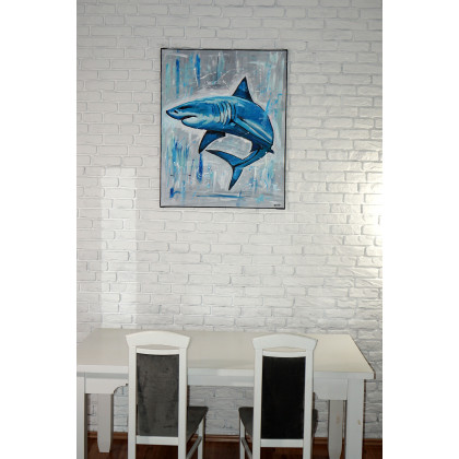 Rafal Stach - obrazy akryl - Shark 80x100 foto #4