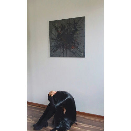 Joanna Bilska - obrazy akryl - In My Darkest Moments 80x80 Abstrakcja foto #4