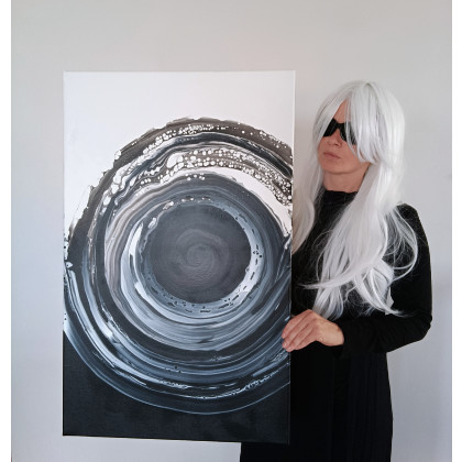 Joanna Bilska - obrazy akryl - THE LOOP 50x80 abstrakcja obraz foto #4