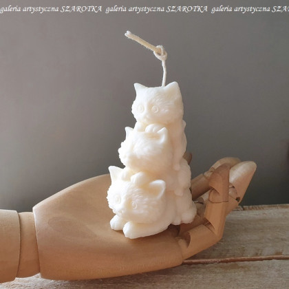 szarotka - lampy, świeczniki - KOTKI świeca z wosku sojowego foto #4