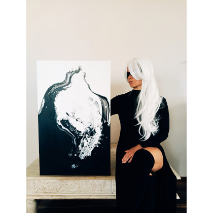 Joanna Bilska - obrazy akryl - DROWNING 50x80 abstrakcja obraz foto #1