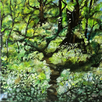 Blisko natury,  obraz na płótnie 50x50x2 cm, Ewa Mościszko, obrazy akryl