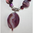 Naszyjnik z fluorytu, jadeitu i agatu z zawieszką