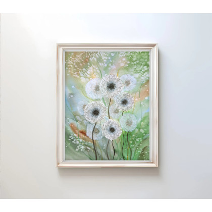 Akwarela 40x50cm. Dmuchawce, Małgorzata Domańska ART, obrazy akwarela