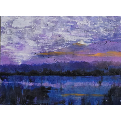 Poranek, obraz akrylowy na płótnie 70x50x2 cm, Ewa Mościszko, obrazy akryl