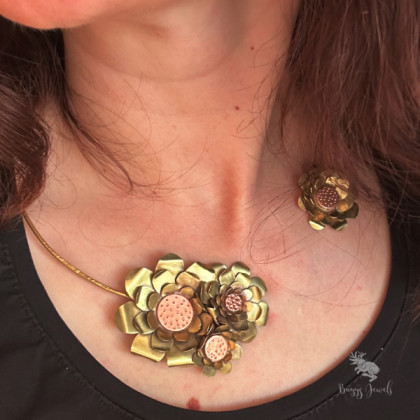 Buggy Jewels - korale,naszyjniki - Kwietny Naszyjnik- Mosiężna Kolia Handmade foto #1