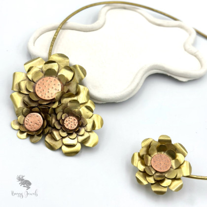 Buggy Jewels - korale,naszyjniki - Kwietny Naszyjnik- Mosiężna Kolia Handmade foto #2