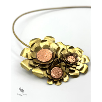 Buggy Jewels - korale,naszyjniki - Kwietny Naszyjnik- Mosiężna Kolia Handmade foto #4