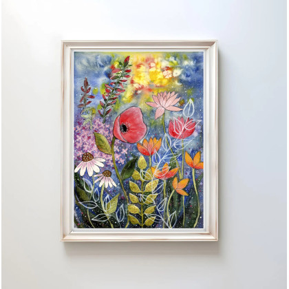 Akwarela A4.  Łąka, Małgorzata Domańska ART, obrazy akwarela