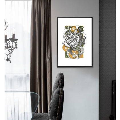 Jolanta Frankiewicz - rysunek tuszem - Tajemniczy ogród 1 - Unikatowy rysunek A4 foto #1