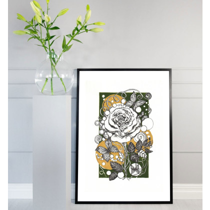 Jolanta Frankiewicz - rysunek tuszem - Tajemniczy ogród 2 - Unikatowy rysunek A4 foto #1