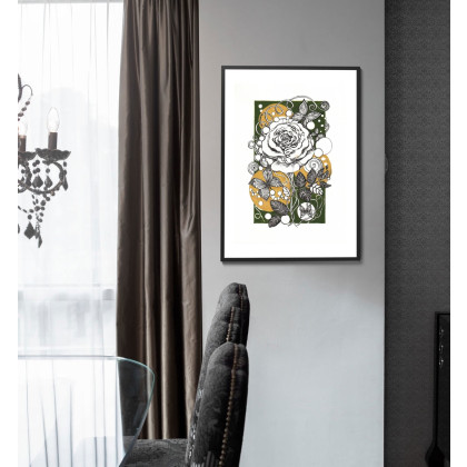 Jolanta Frankiewicz - rysunek tuszem - Tajemniczy ogród 2 - Unikatowy rysunek A4 foto #3