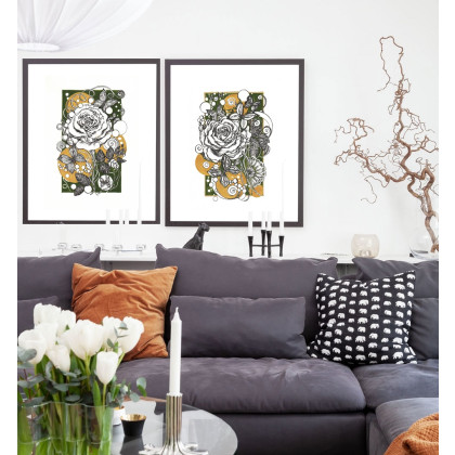 Jolanta Frankiewicz - rysunek tuszem - Tajemniczy ogród 2 - Unikatowy rysunek A4 foto #4