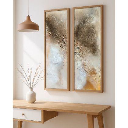 Mlekiem i Miodem I 2x30x80 cm I dyptyk, Małgorzata Kąkol, obrazy tech. mieszana