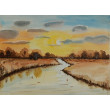 Akwarela Akwarelka Obraz pt: Zachód słońca 210 x 297mm