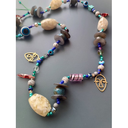 Marcin Waśka - korale,naszyjniki - Naszyjnik artystyczny amulet foto #2