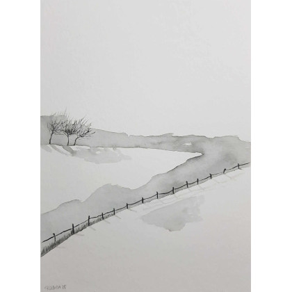 Paulina Lebida - obrazy akwarela - Zima -  akwarela formatu 32/24 cm foto #1