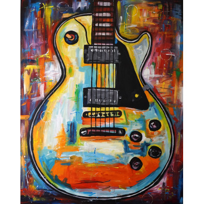 Gibson Les Paul 80x100, Rafal Stach, olej + akryl