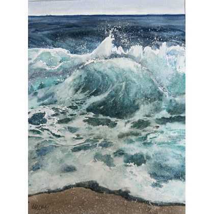 Fala (30x40 cm), Krystyna Nowak, obrazy akwarela