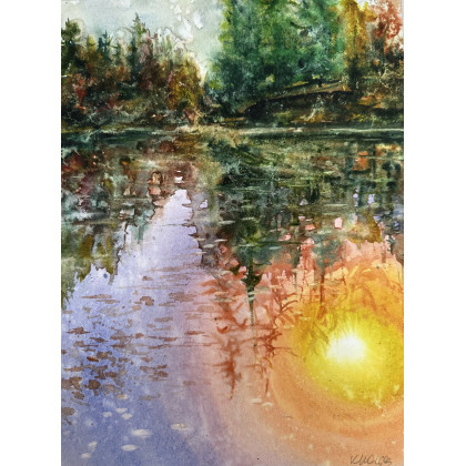 Odbicia (30x40 cm), Krystyna Nowak, obrazy akwarela