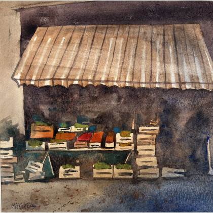 Na straganie (50x50 cm), Krystyna Nowak, obrazy akwarela