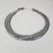 Naszyjnik Krótki Szary Crystal z Koralików Różnych Edi