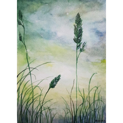 Łąka -  akwarela formatu 24/18 cm, Paulina Lebida, obrazy akwarela