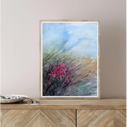 Akwarela A3. Łąka, Małgorzata Domańska ART, obrazy akwarela