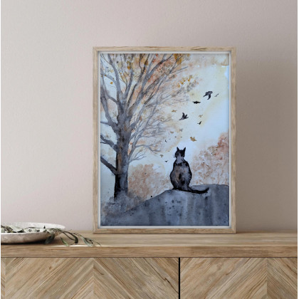 Małgorzata Domańska ART - obrazy akwarela - Akwarela 30x40cm. Kot foto #1