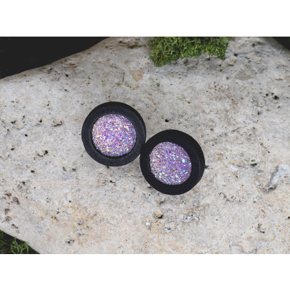 Witchcraft Apparel - kolczyki  - Drewniane czarne kolczyki sztyfty z druzami boho #23 foto #3