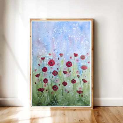 Akwarela 23x31cm.  Łąka, Małgorzata Domańska ART, obrazy akwarela