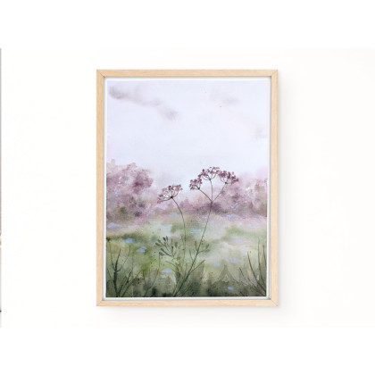 Akwarela 23x31cm.  Łąka, Małgorzata Domańska ART, obrazy akwarela