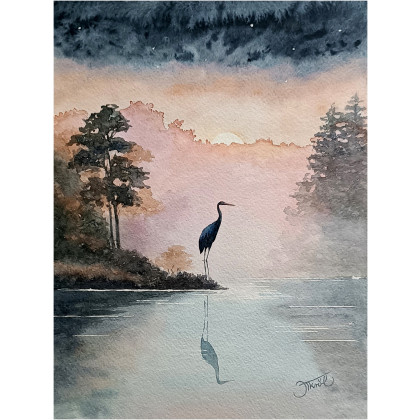 W brzasku poranka, Akwarela 24x32 cm, Joanna Tomczyk, obrazy akwarela