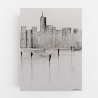 Miasto -  akwarela formatu 24/18 cm