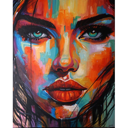 Siła spojrzenia 80x100, Rafal Stach, olej + akryl