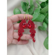 Kolczyki soutache bordowe, bordowe klipsy, bordowe kolczyki sutasz