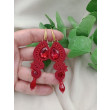 Kolczyki soutache bordowe, bordowe klipsy, bordowe kolczyki sutasz