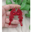 Kolczyki soutache bordowe, bordowe klipsy, bordowe kolczyki sutasz
