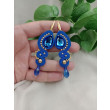 Kolczyki soutache niebieskie, kobaltowe klipsy, szafirowe kolczyki sutasz