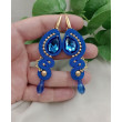 Kolczyki soutache niebieskie, kobaltowe klipsy, szafirowe kolczyki sutasz