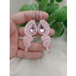 Kolczyki soutache pastelowe różowe, pudrowe klipsy, kolczyki róż, kolczyki sutasz