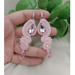 Kolczyki soutache pastelowe różowe, pudrowe klipsy, kolczyki róż, kolczyki sutasz