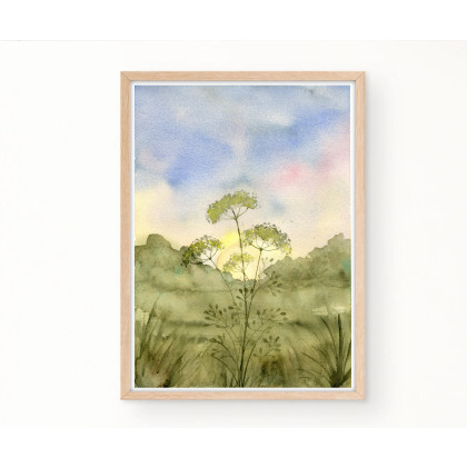 Akwarela A4.  Łąka, Małgorzata Domańska ART, obrazy akwarela