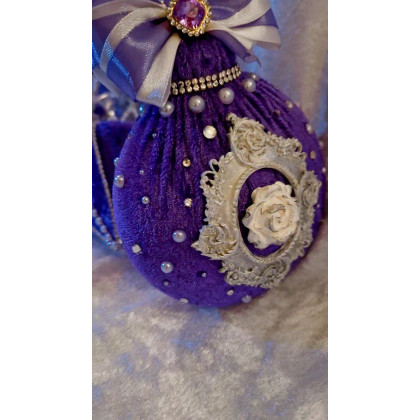 Sandra Sójka - dekory wiszące - Fioletowy zestaw bombki biżuteryjne królewskie bajki 2025 foto #3
